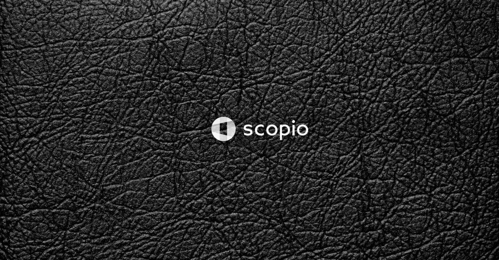 Black leather textile in close up