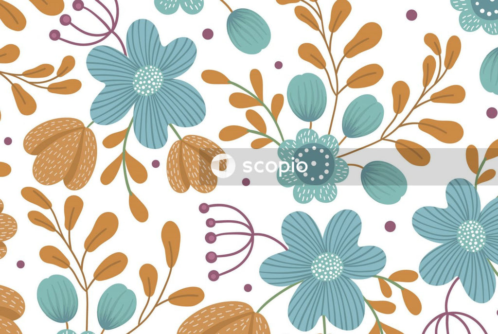 Black pink and green floral textile