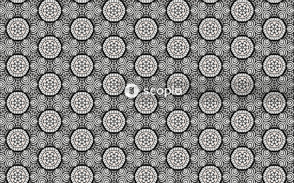 Black white and brown floral textile