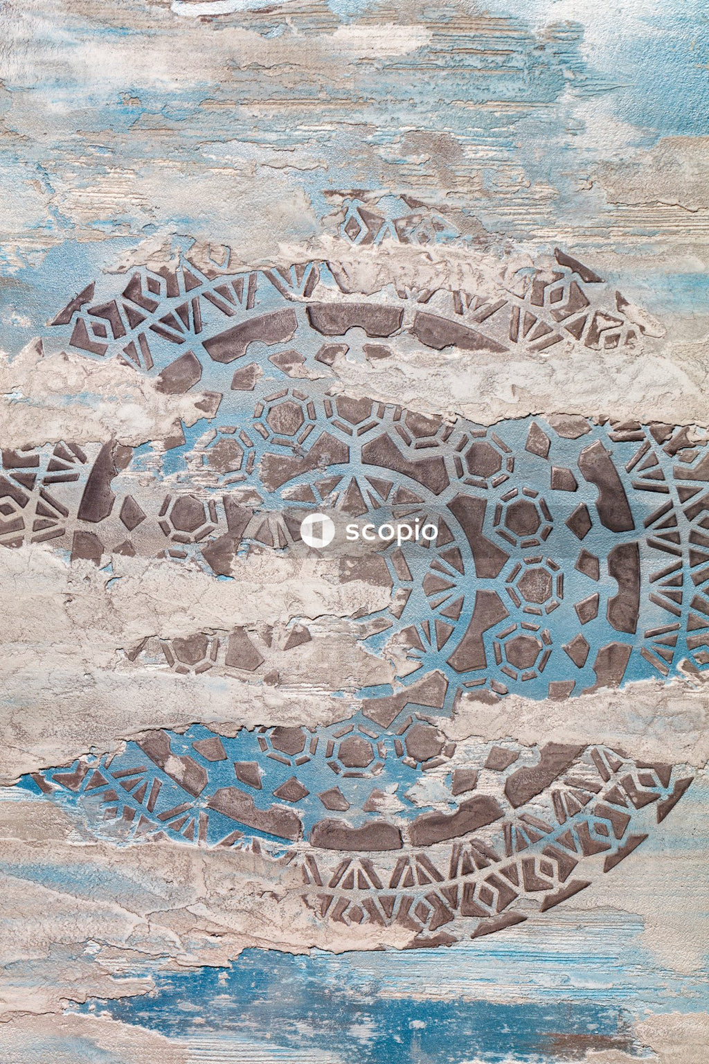 Blue and brown abstract painting