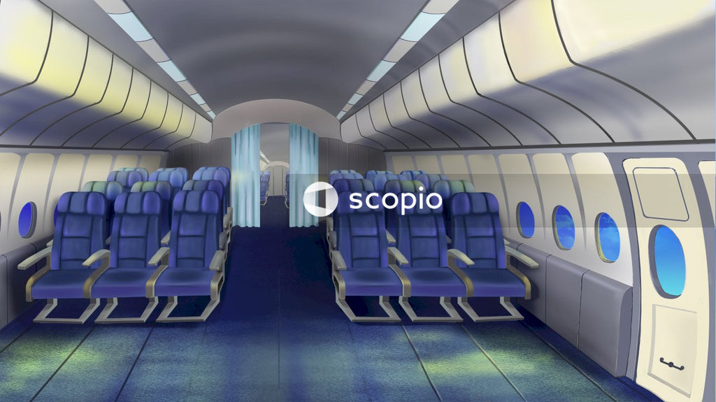 Blue and gray bus seats