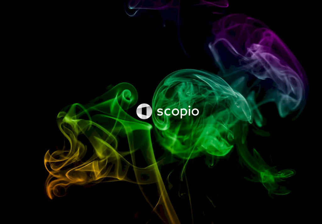 Blue and purple smoke illustration
