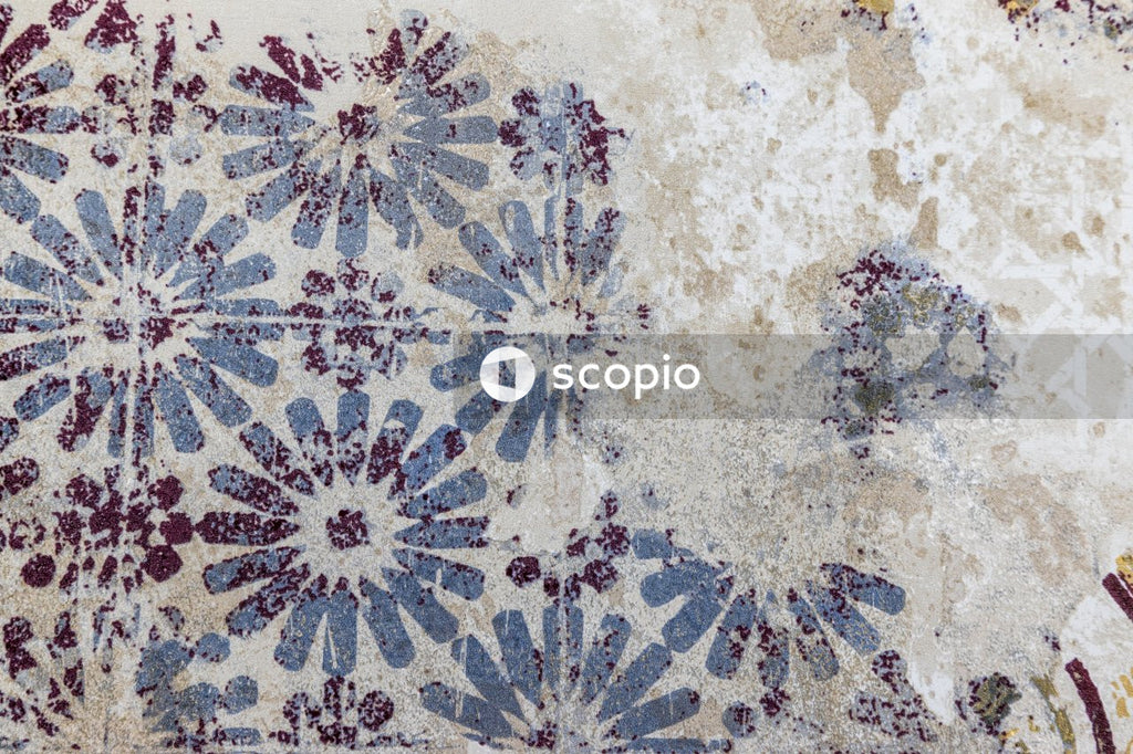 Blue and white floral textile