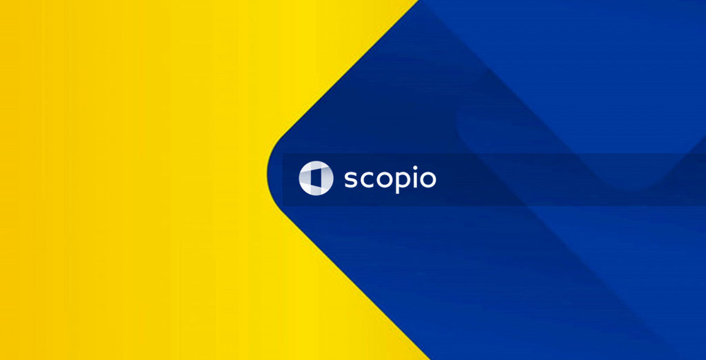 Blue and yellow square illustration