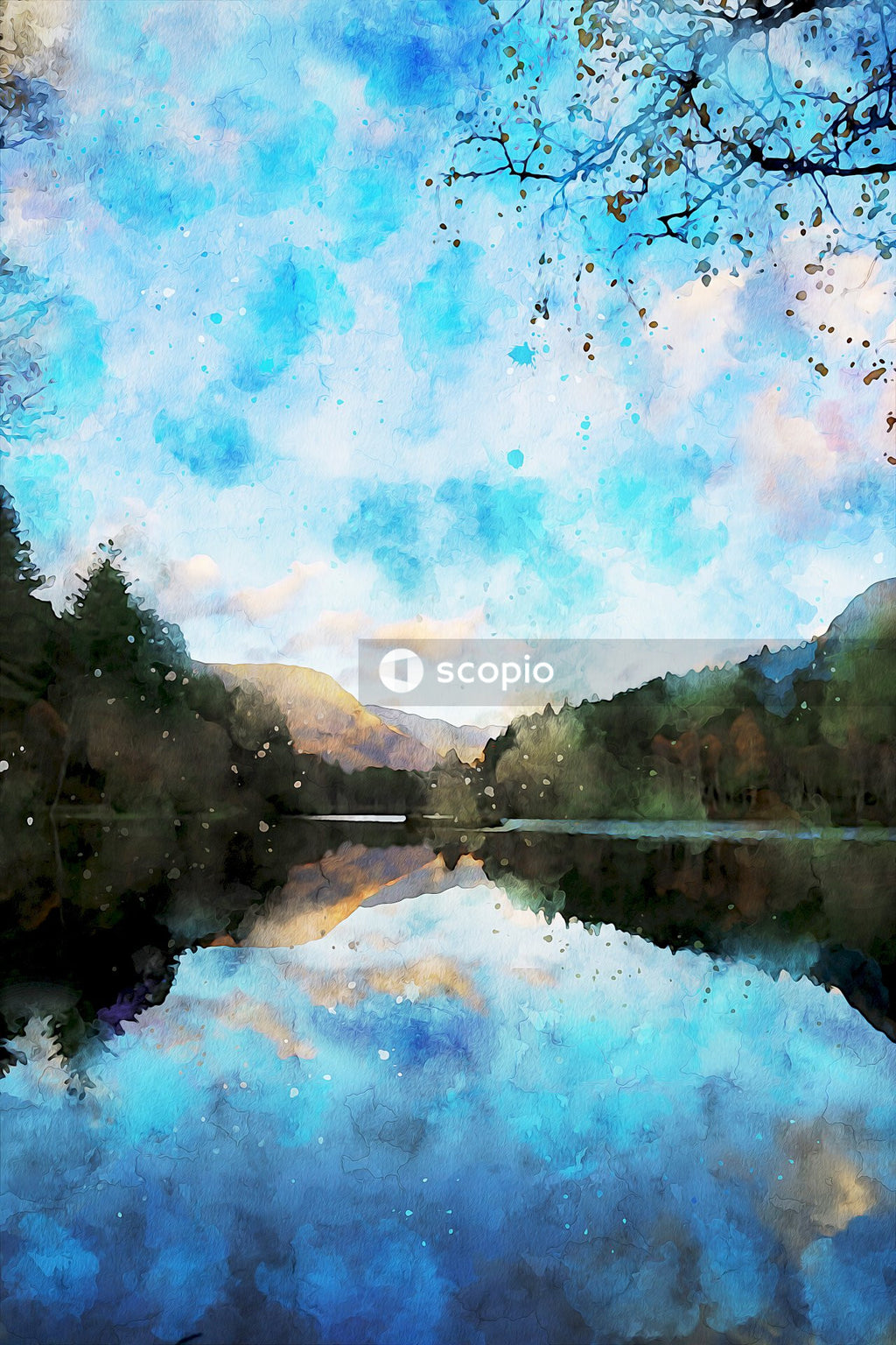 Body of water near trees under blue sky