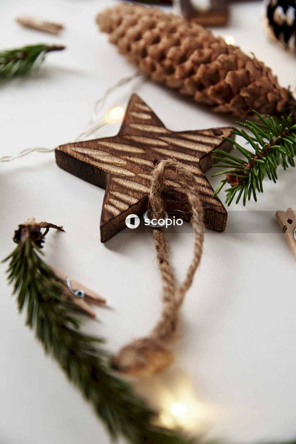 Brown and black star ornament