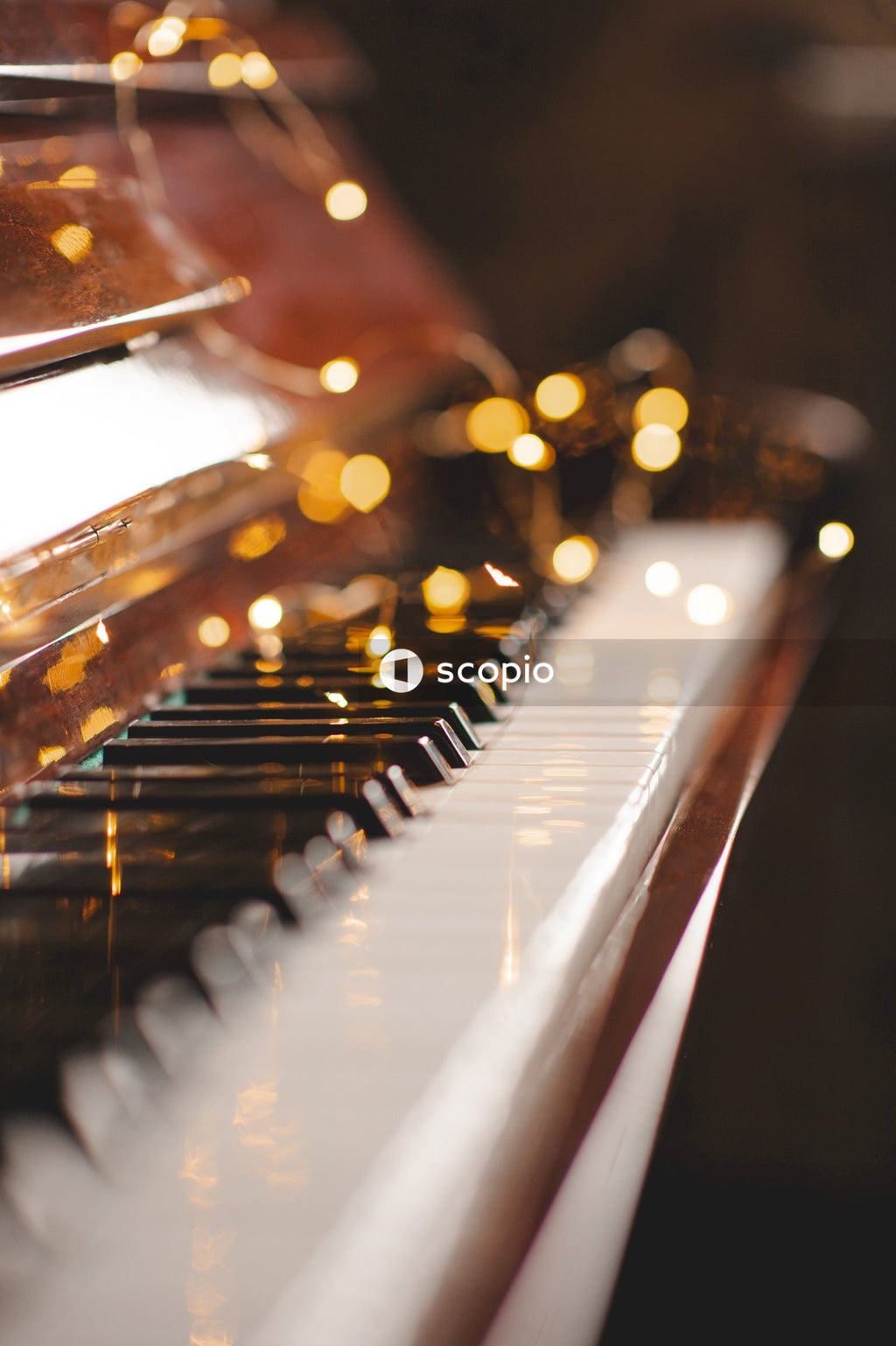 Brown and white piano keys
