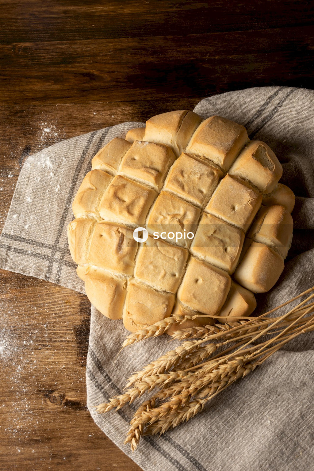 Brown biscuits on brown wooden table