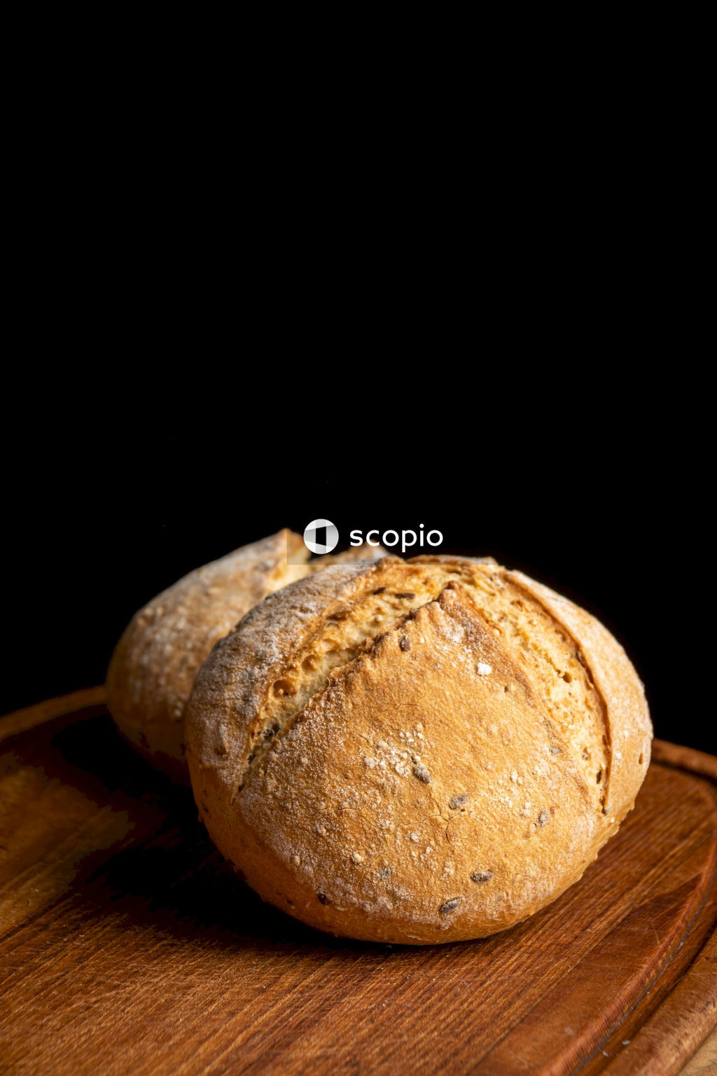 Brown bread on brown wooden table