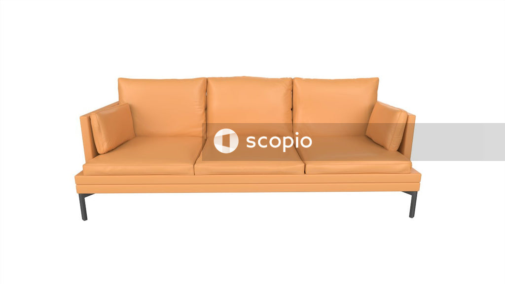 Brown leather 2 seat couch