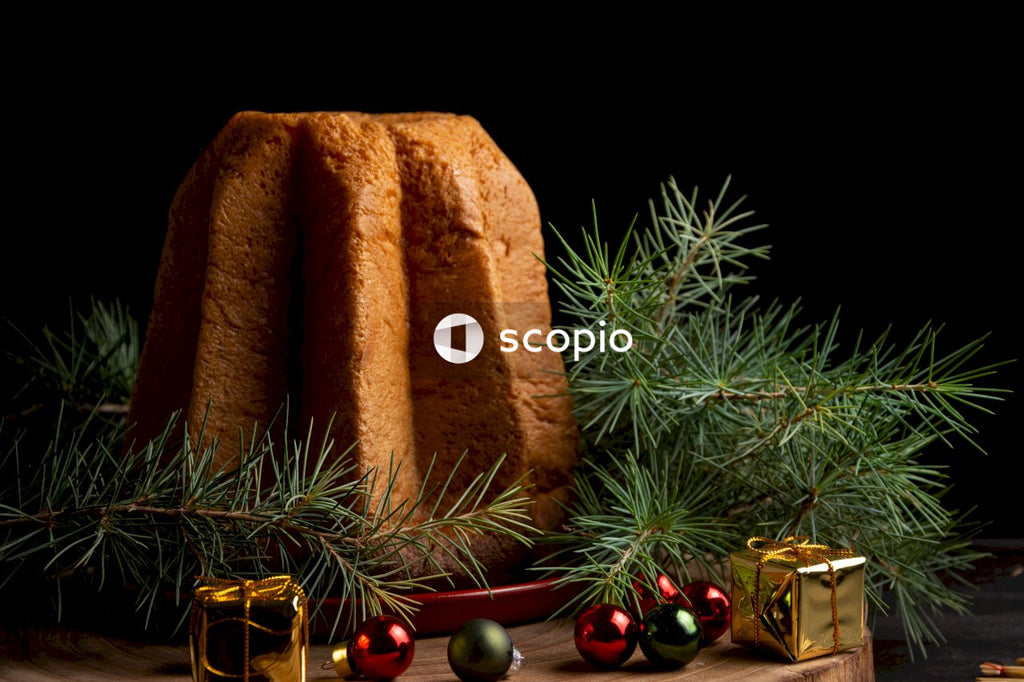 Brown rock formation on green christmas tree