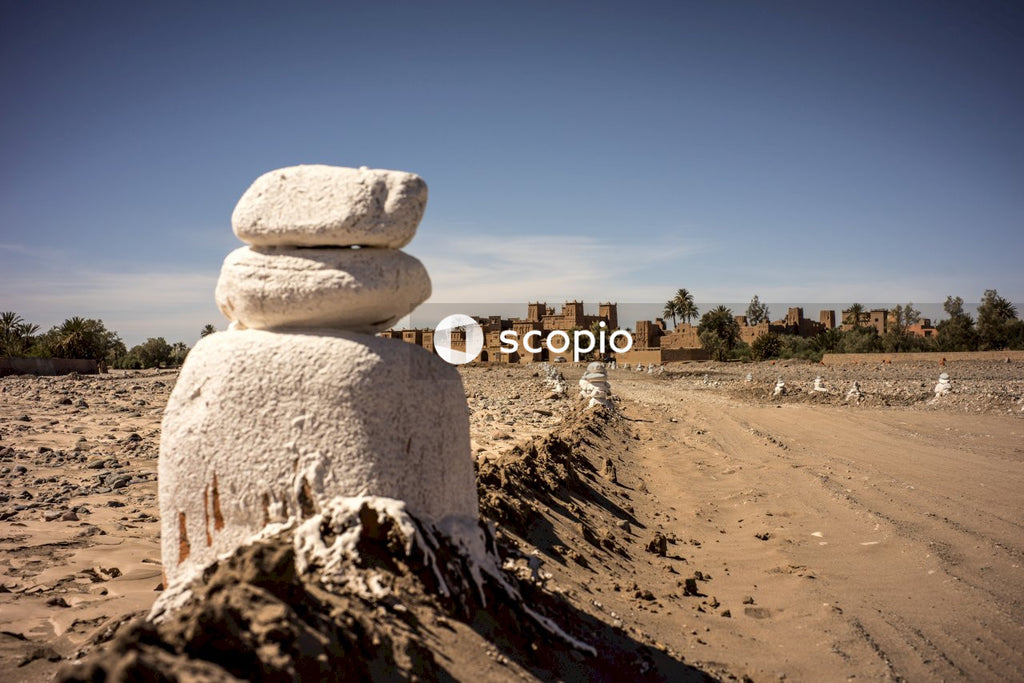 Brown rock formation under blue sky