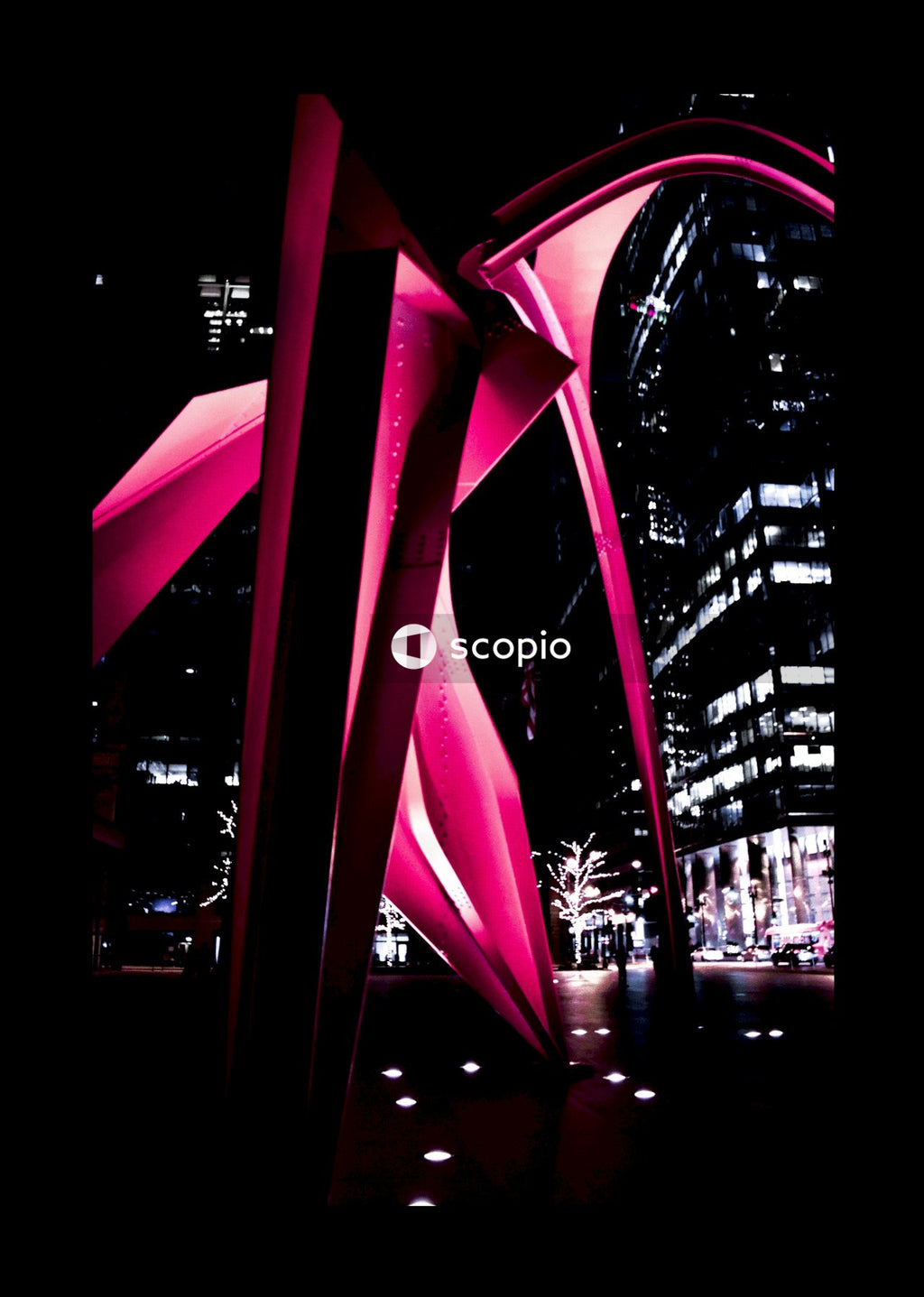 Red and black glass building