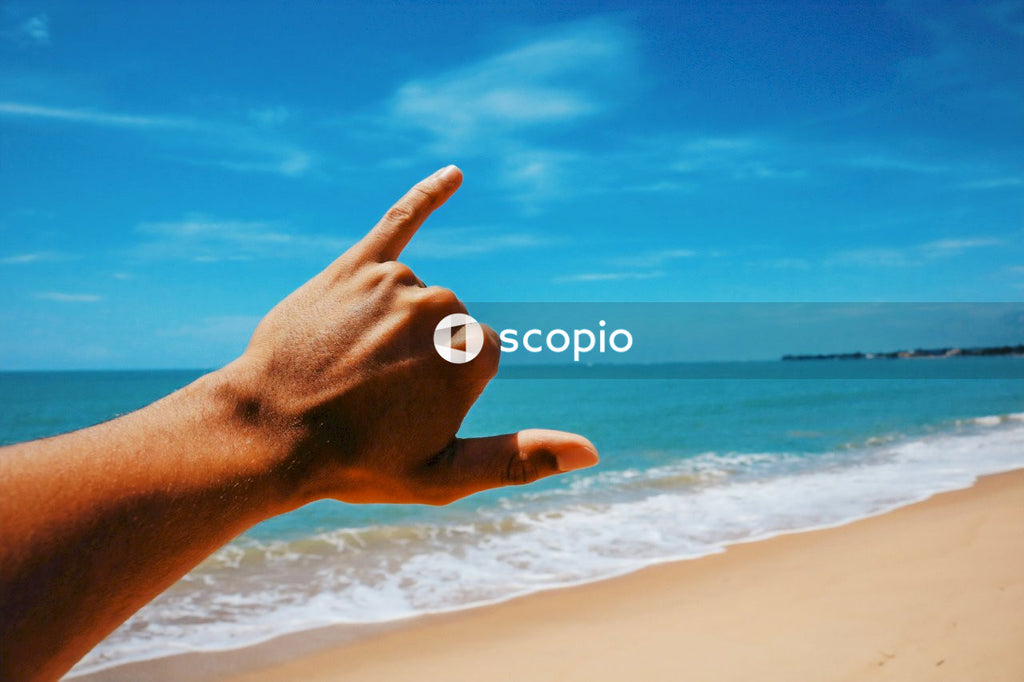 Person Doing Hand Sign on Beach Shore