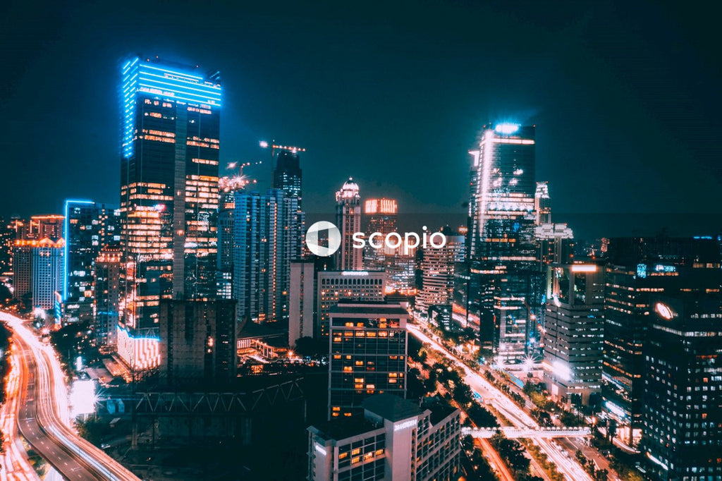 City skyline during night time