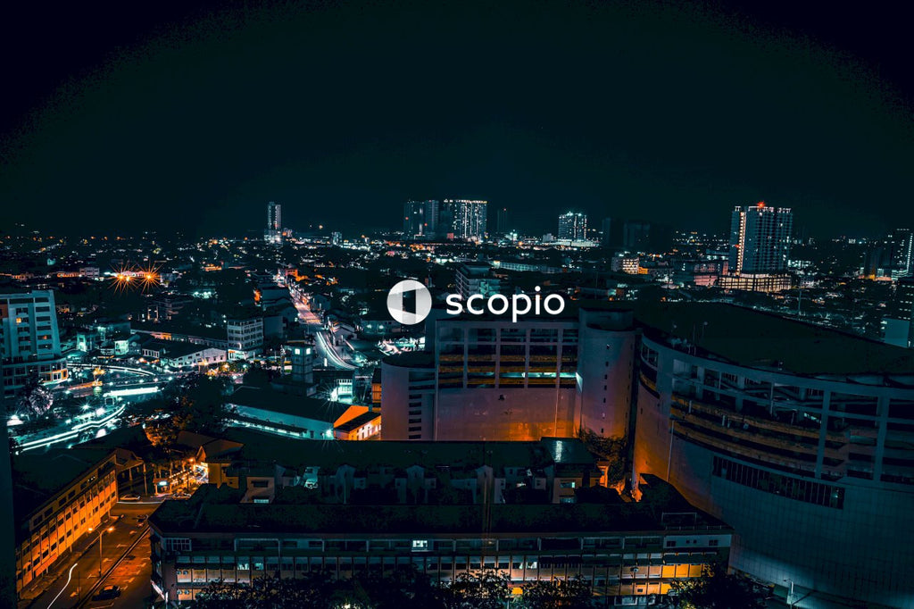 City with high rise buildings during night time