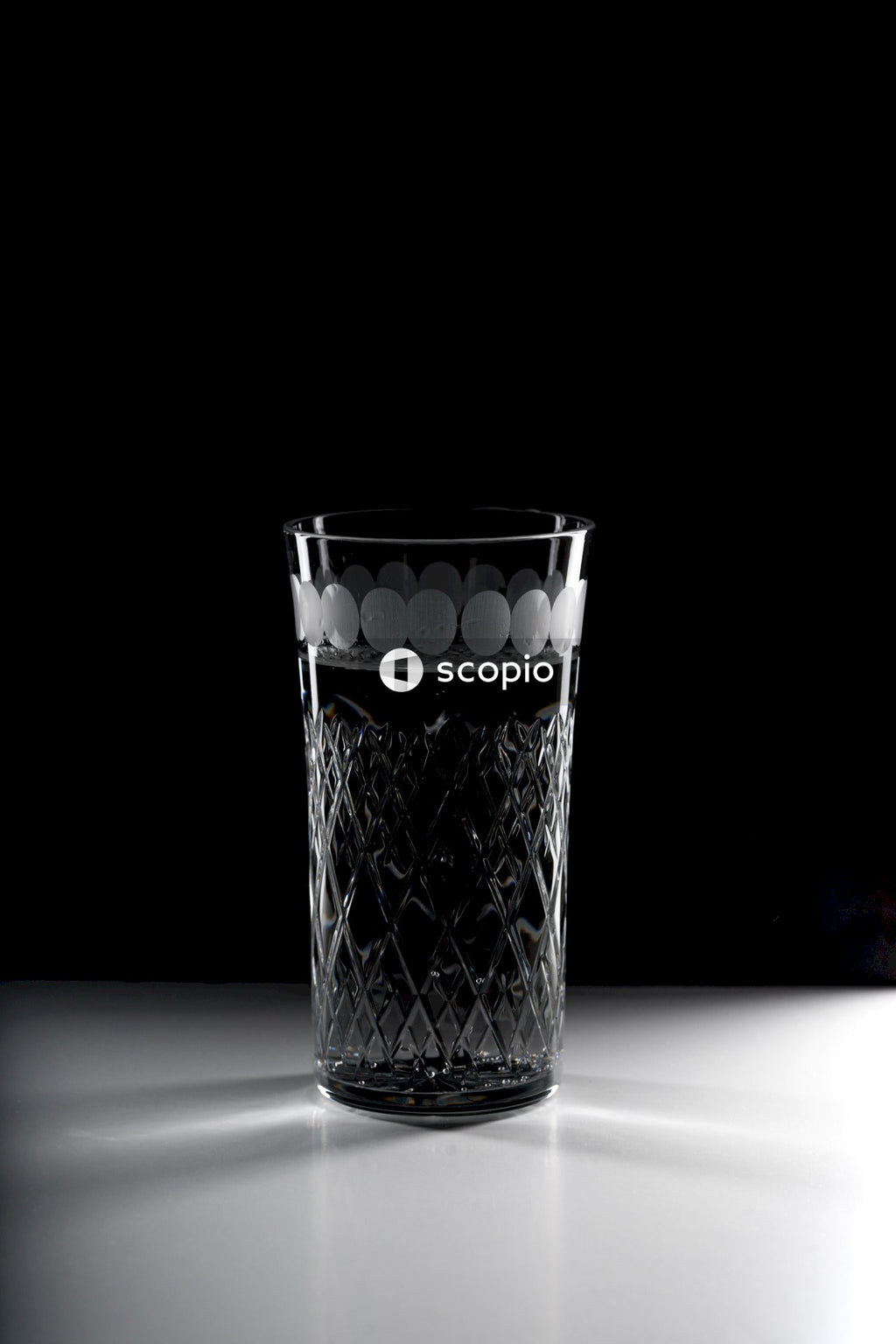 Clear drinking glass with water