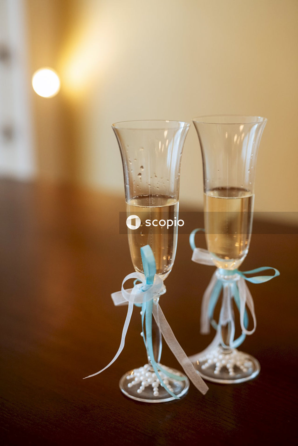 Clear glass pitcher with water