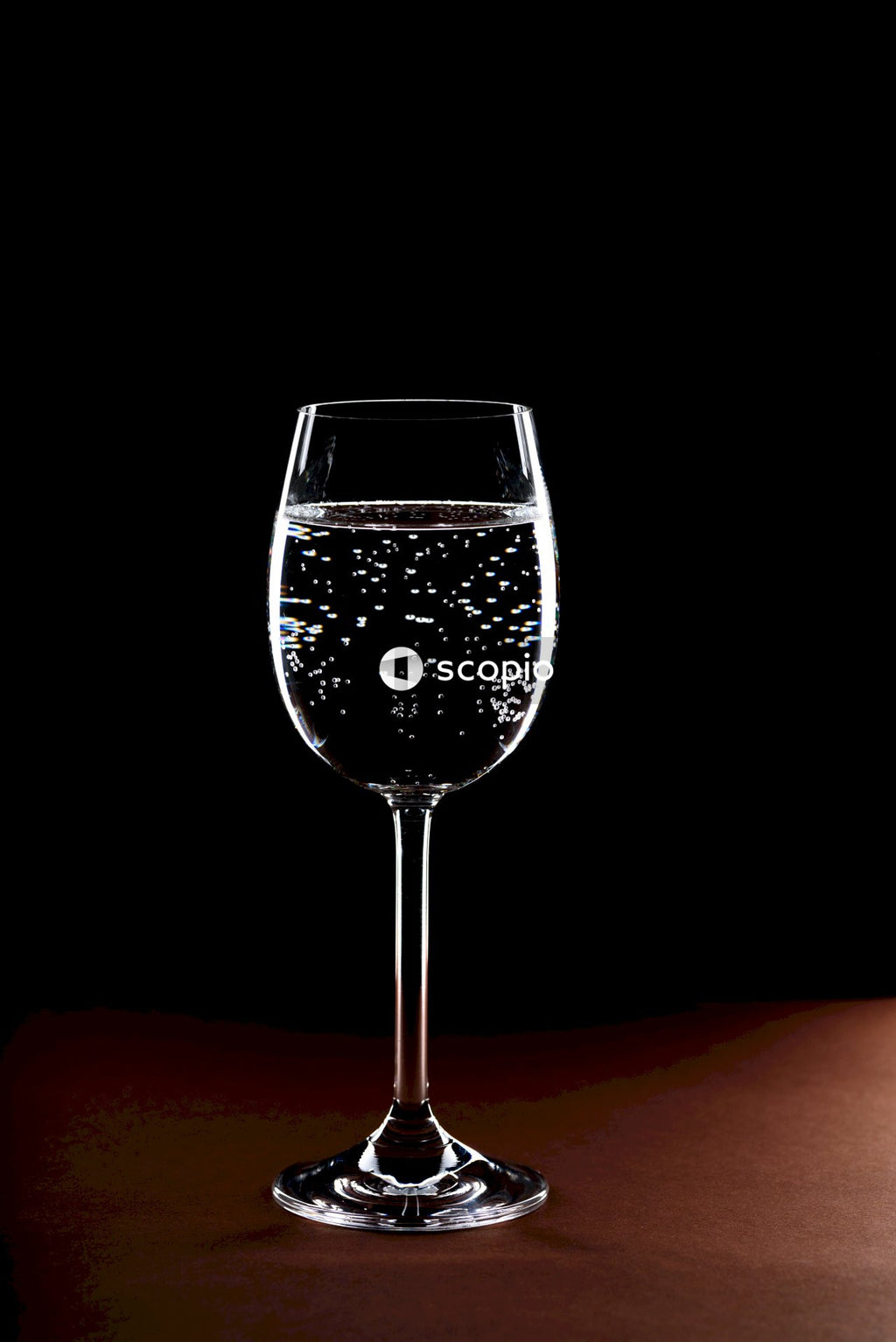 Clear wine glass with red wine