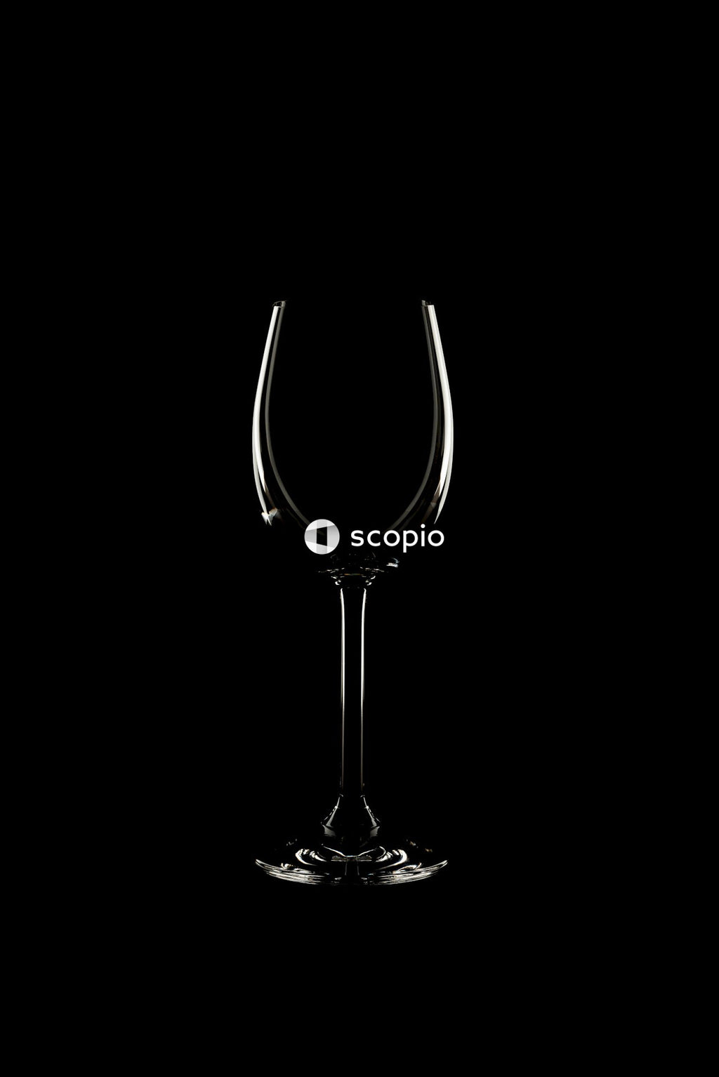 Clear wine glass with water