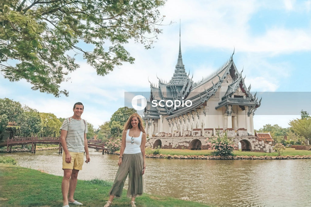 Couple standing near building