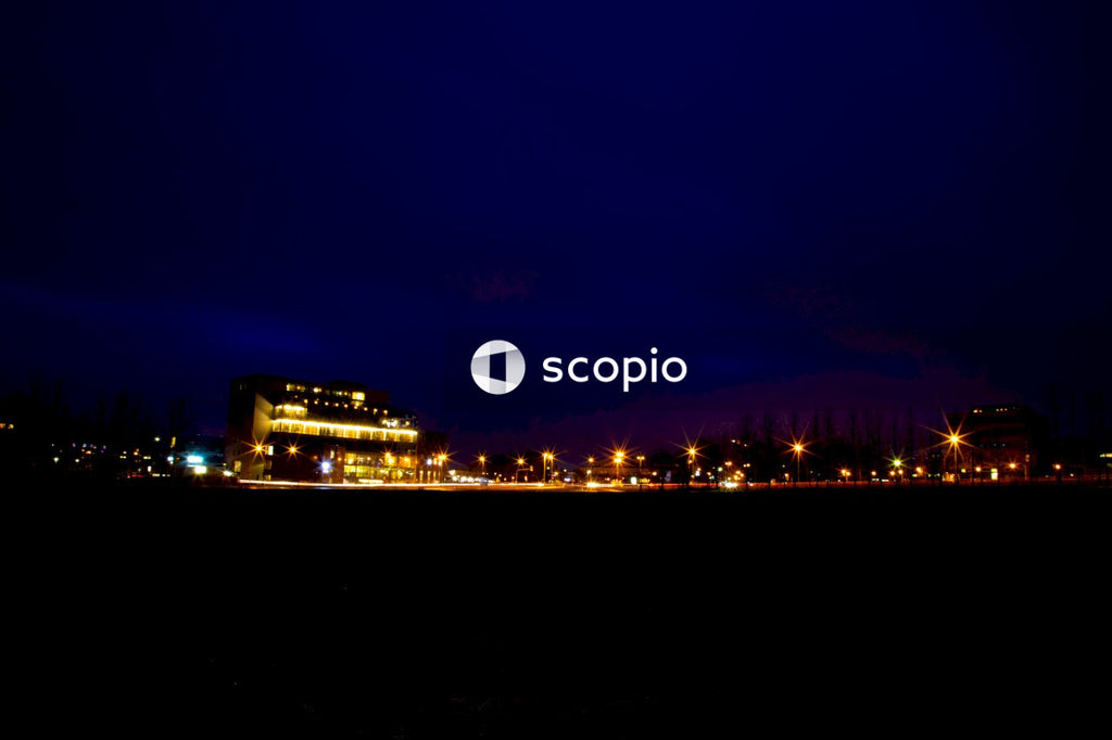 Giant Lit-up Building at Night