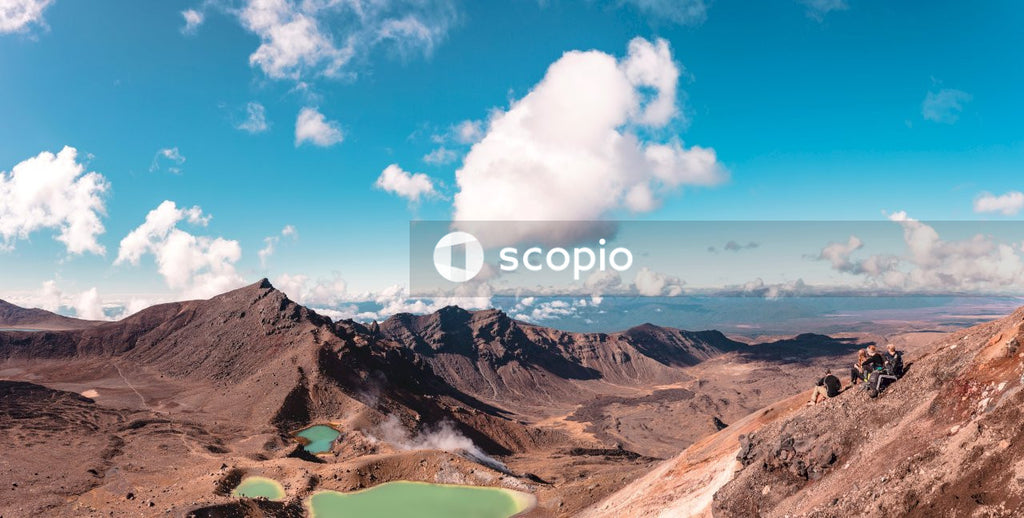 Lake surrounded by mountains landscape