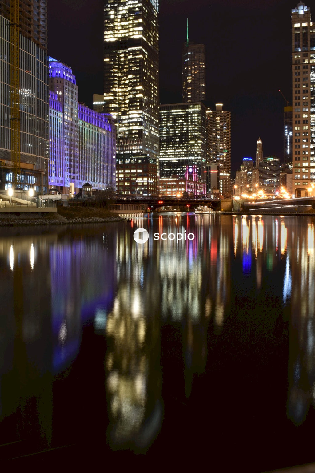 City skyline during night time