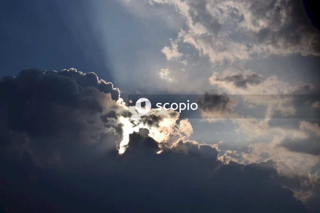 White clouds and blue sky