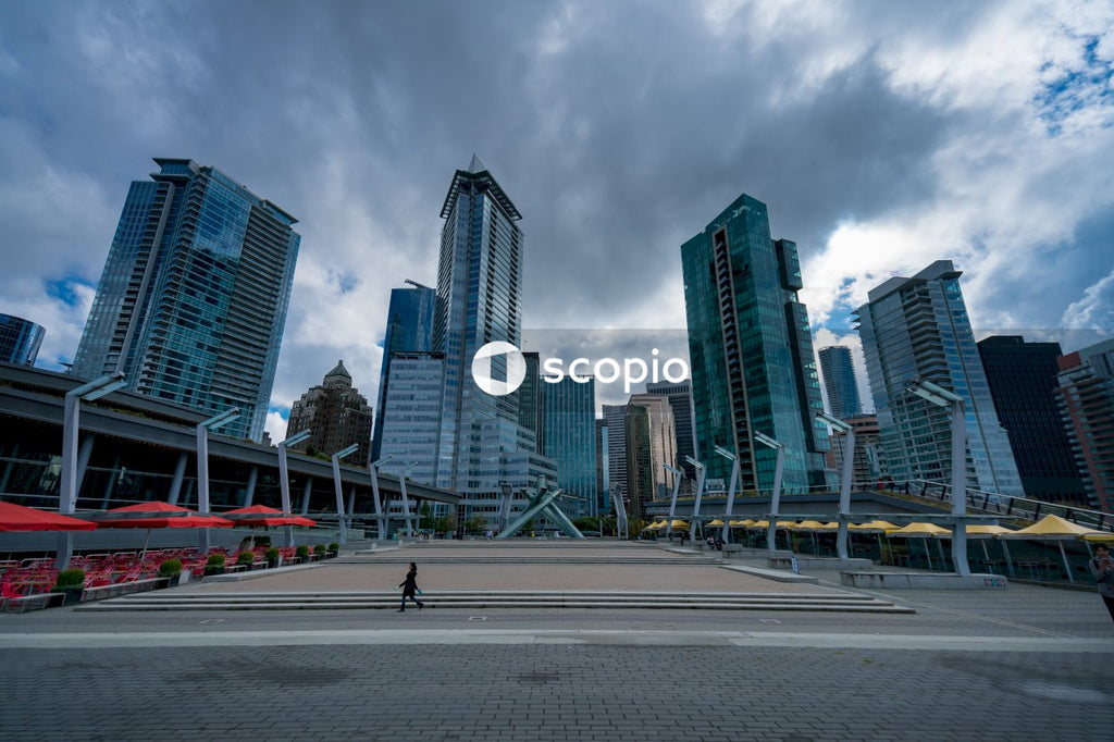 Person walking in city