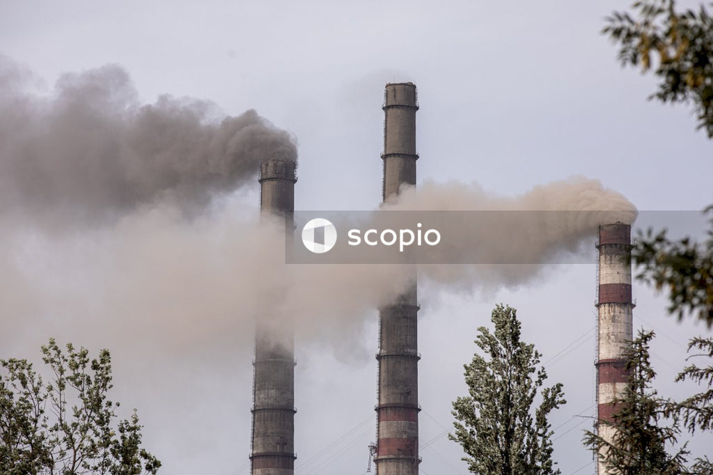 Factory smoke coming from factory