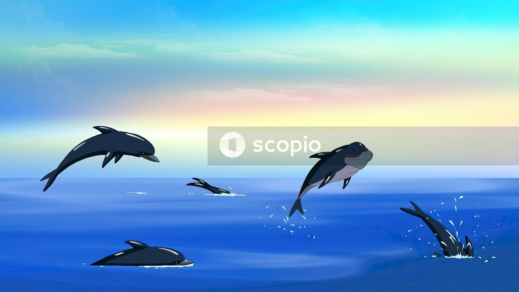 Flock of birds flying under blue sky