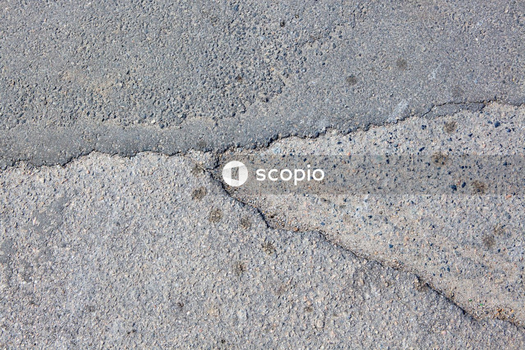 Gray and white concrete pavement