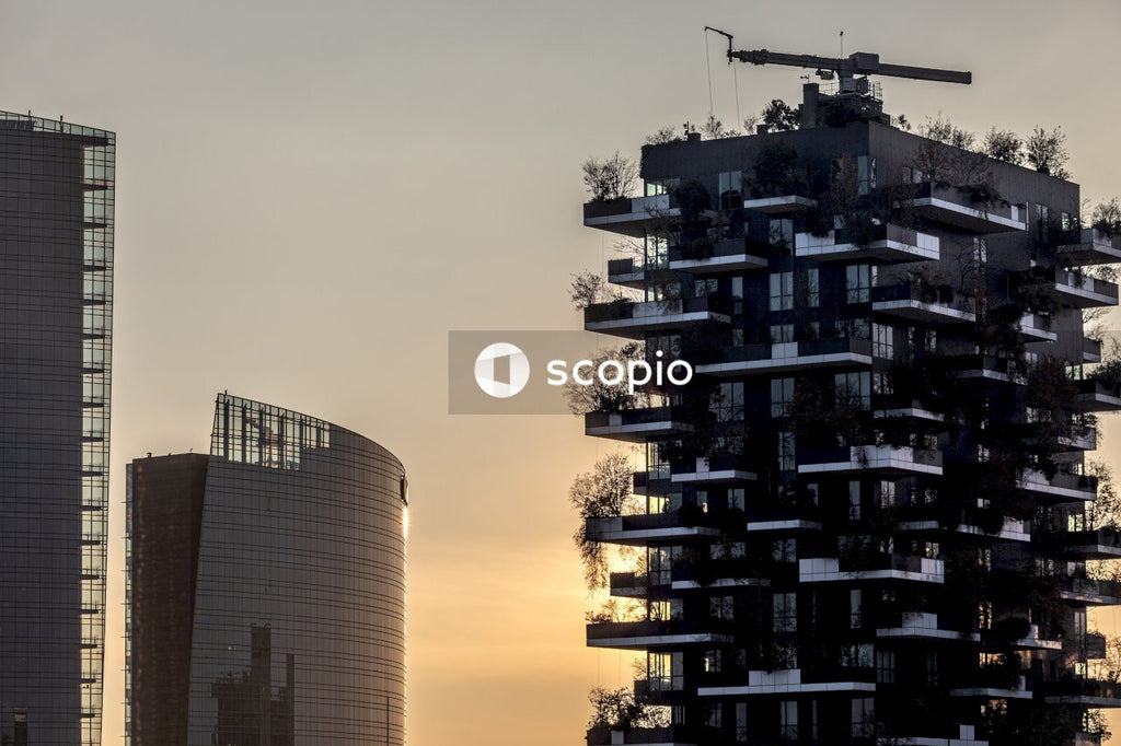 Gray concrete building during sunset
