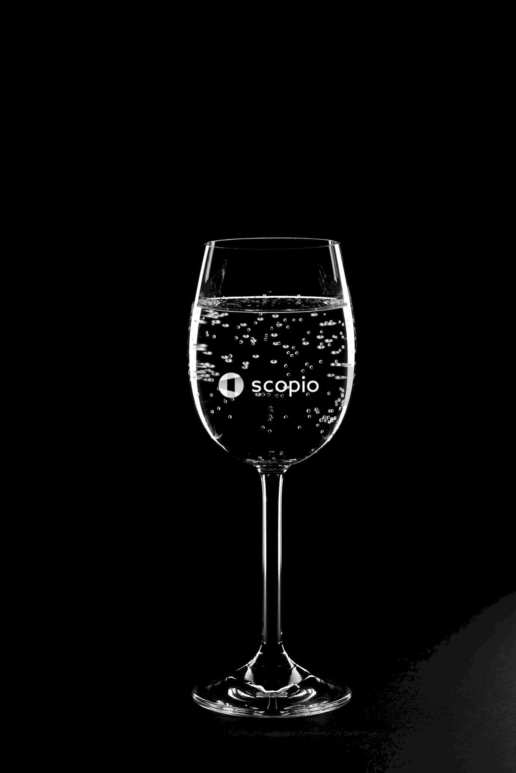 Grayscale photo of wine glass