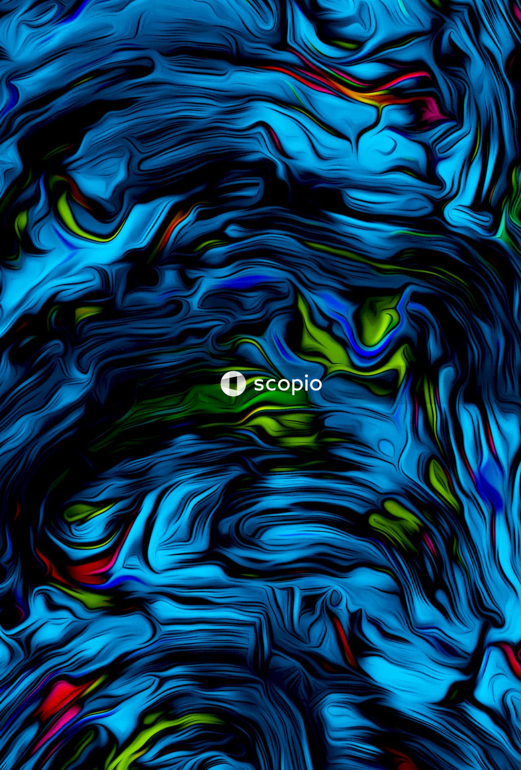 Green and blue abstract painting