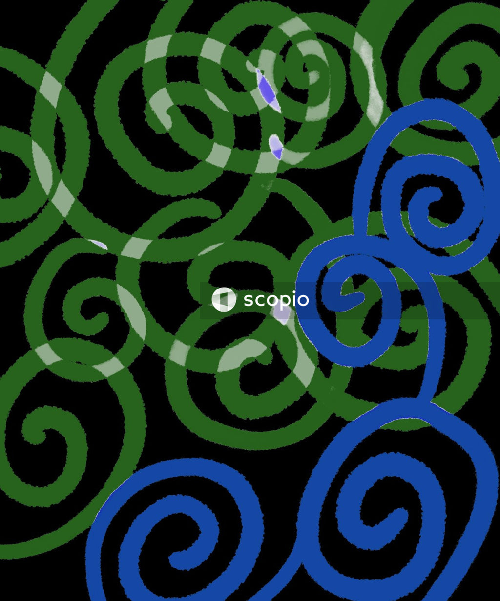 Green and blue circle illustration