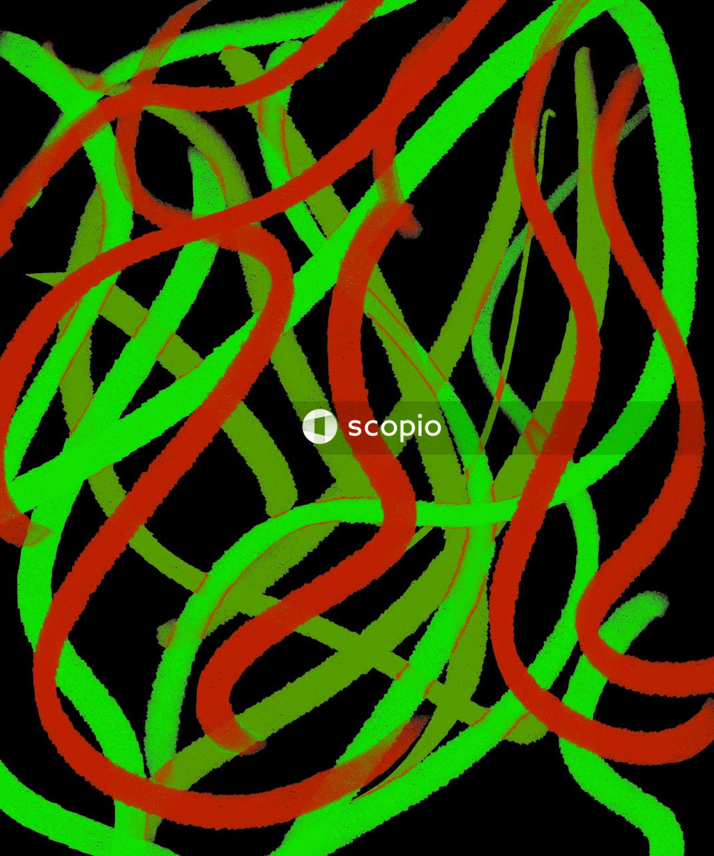Green and orange spiral illustration