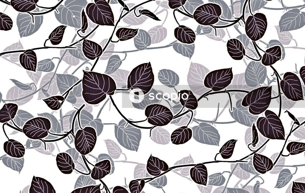 Green and purple leaves illustration
