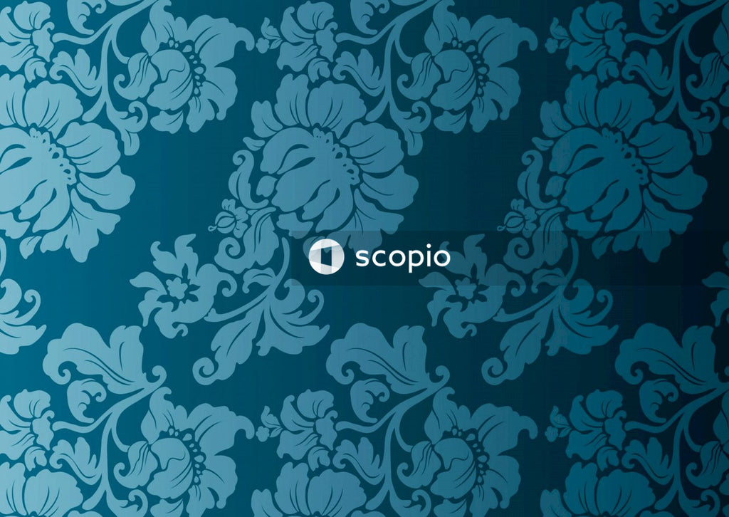 Green and white floral textile