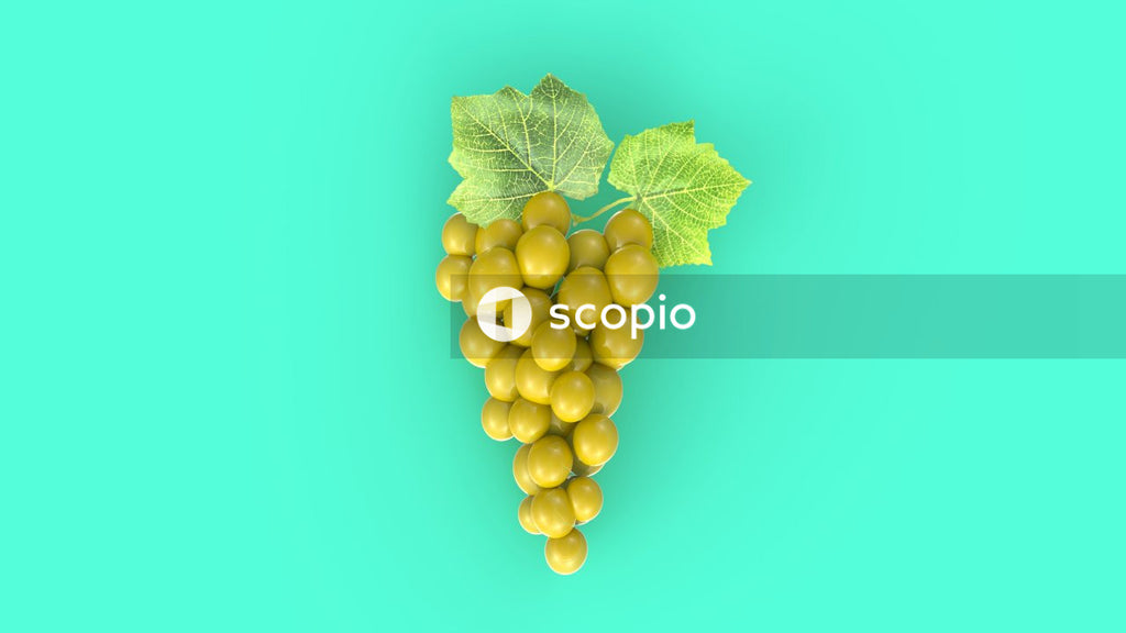 Green grapes on green surface
