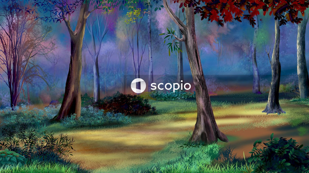 Green grass field with trees