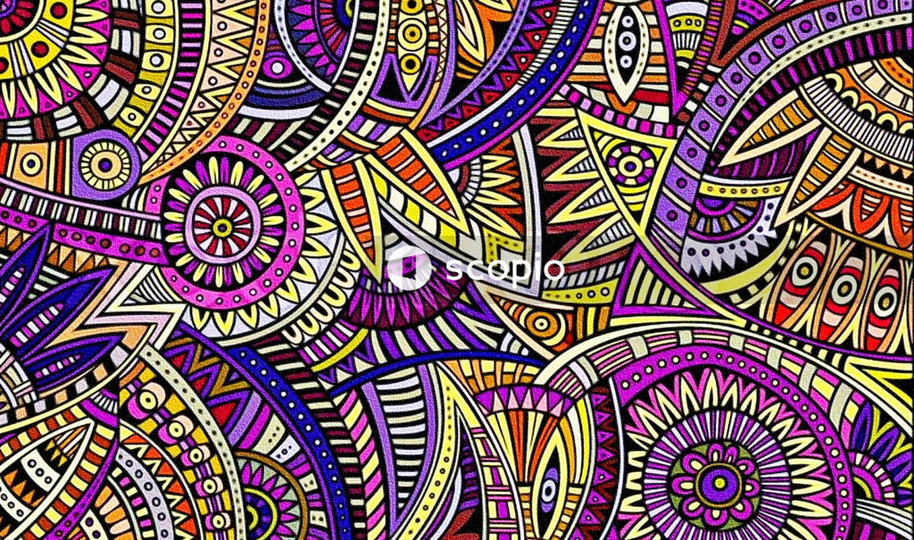 Green yellow and white floral textile