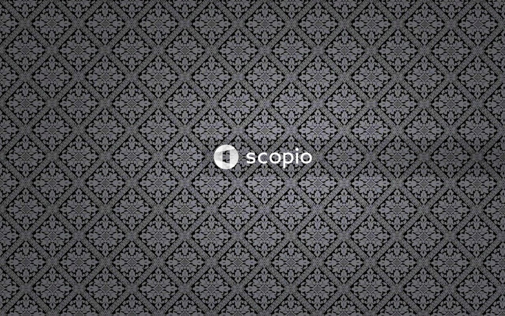 Grey and black floral textile