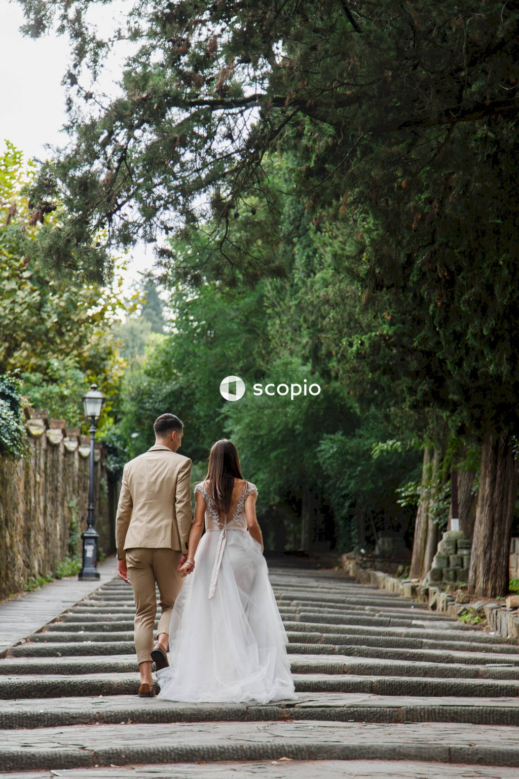 Young couple posing together on the streets in the city