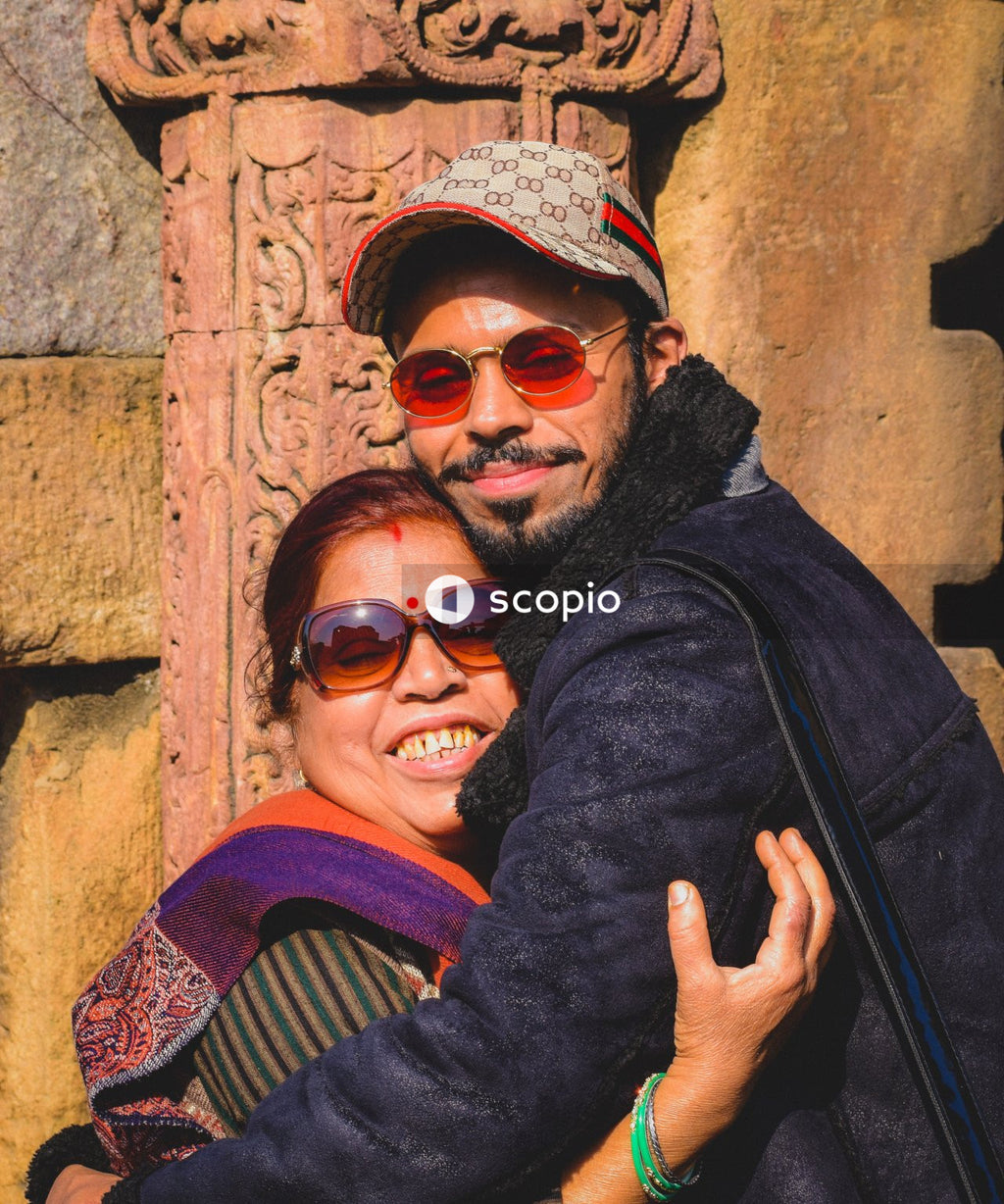 Man hugging woman