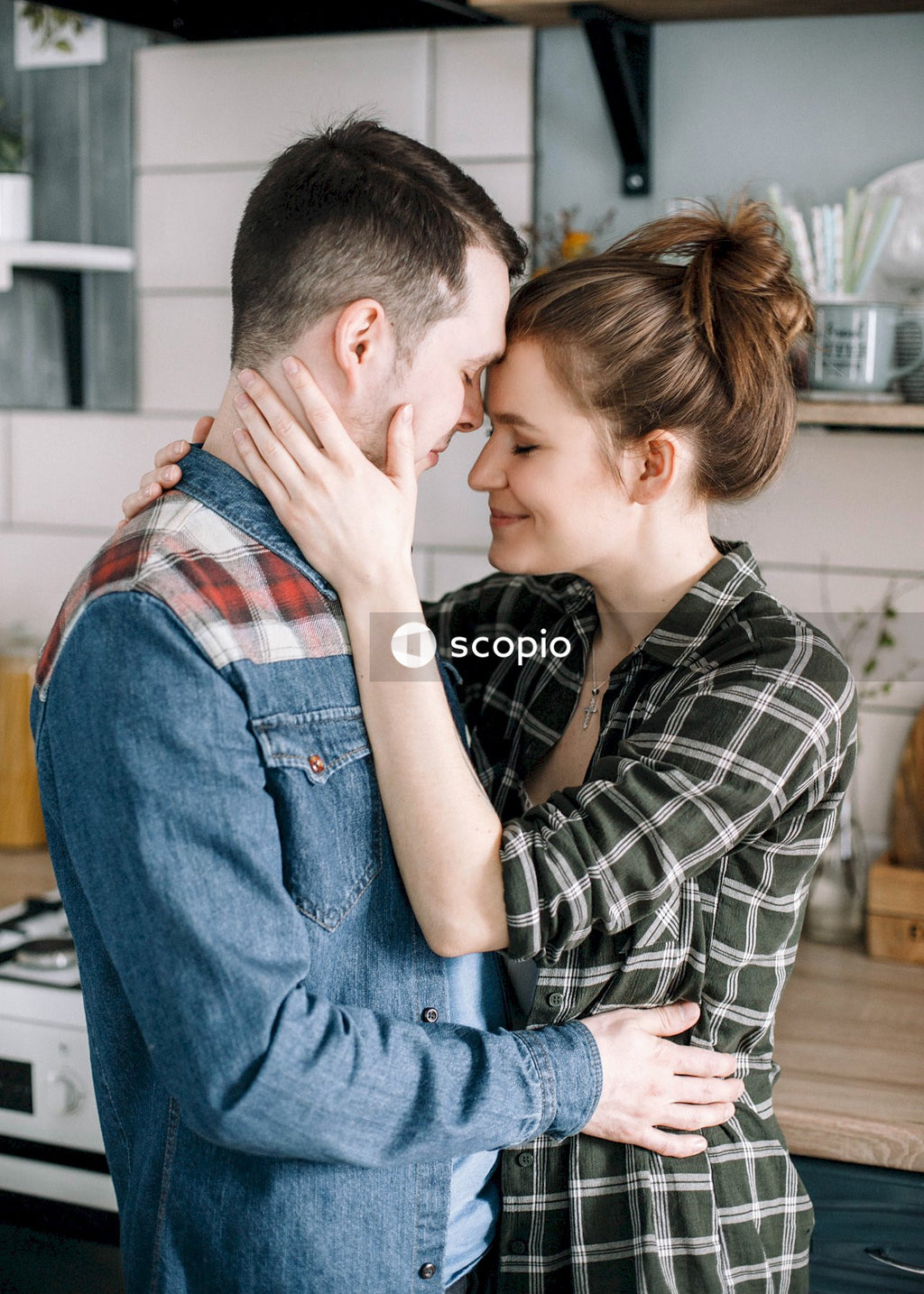 Man and woman hugging each other