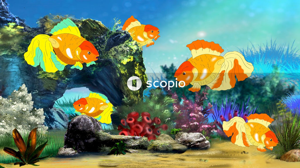 Orange and purple fish painting