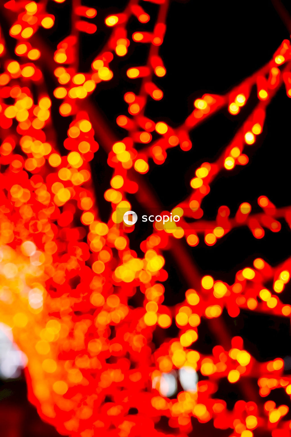 Orange and white light bokeh