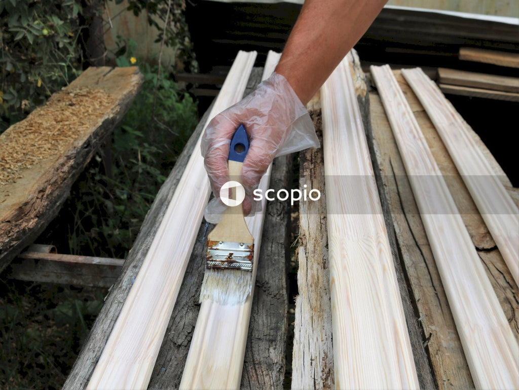 Person holding brown wooden stick